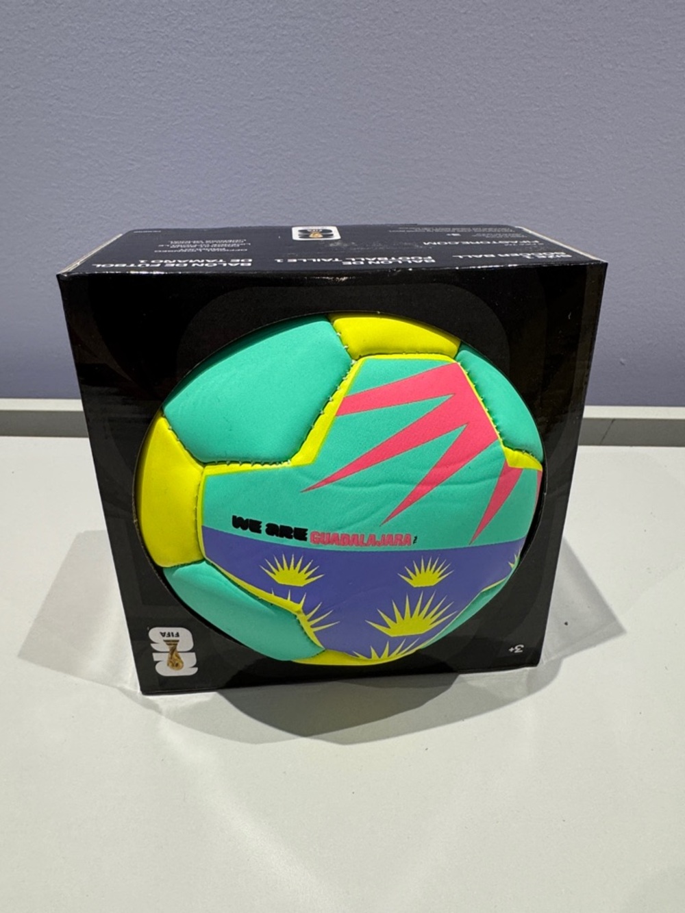 Colorful Neon Soccer Ball - Teal, Yellow, Pink